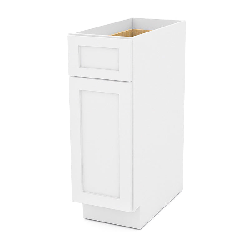 White Shaker Base Cabinets - 1 Door / 1 Drawer / 1 Shelf B12