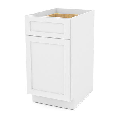 White Shaker Base Cabinets - 1 Door / 1 Drawer / 1 Shelf B18