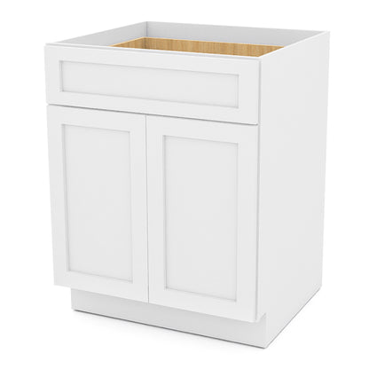 White Shaker Base Cabinets - 2 Doors / 1 Drawer / 1 Shelf B27