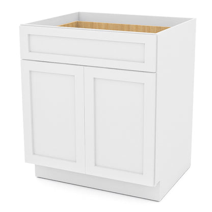 White Shaker Base Cabinets - 2 Doors / 1 Drawer / 1 Shelf B30