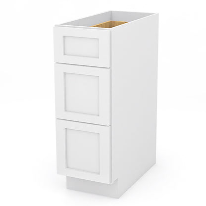 White Shaker Base Drawer Cabinets - 3 Drawers DB12