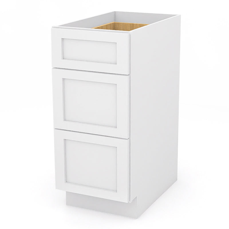 White Shaker Base Drawer Cabinets - 3 Drawers DB15