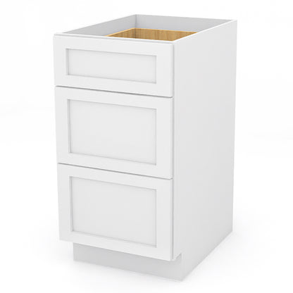 White Shaker Base Drawer Cabinets - 3 Drawers DB18