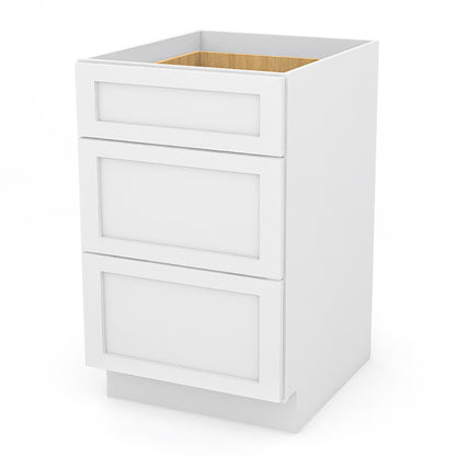 White Shaker Base Drawer Cabinets - 3 Drawers DB21
