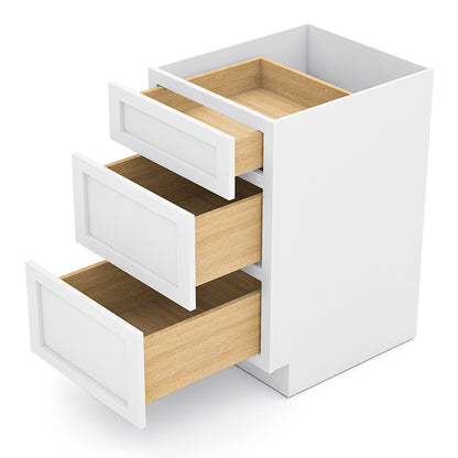 White Shaker Base Drawer Cabinets - 3 Drawers DB21