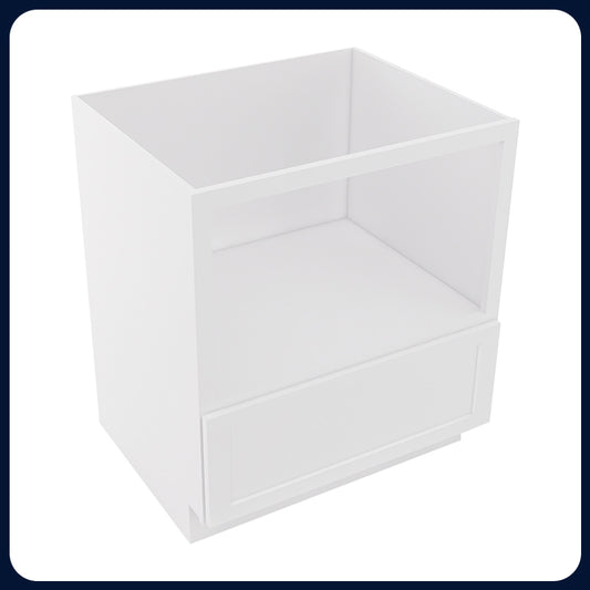 White Shaker Base Microwave Cabinets - 1 Drawer MDB30