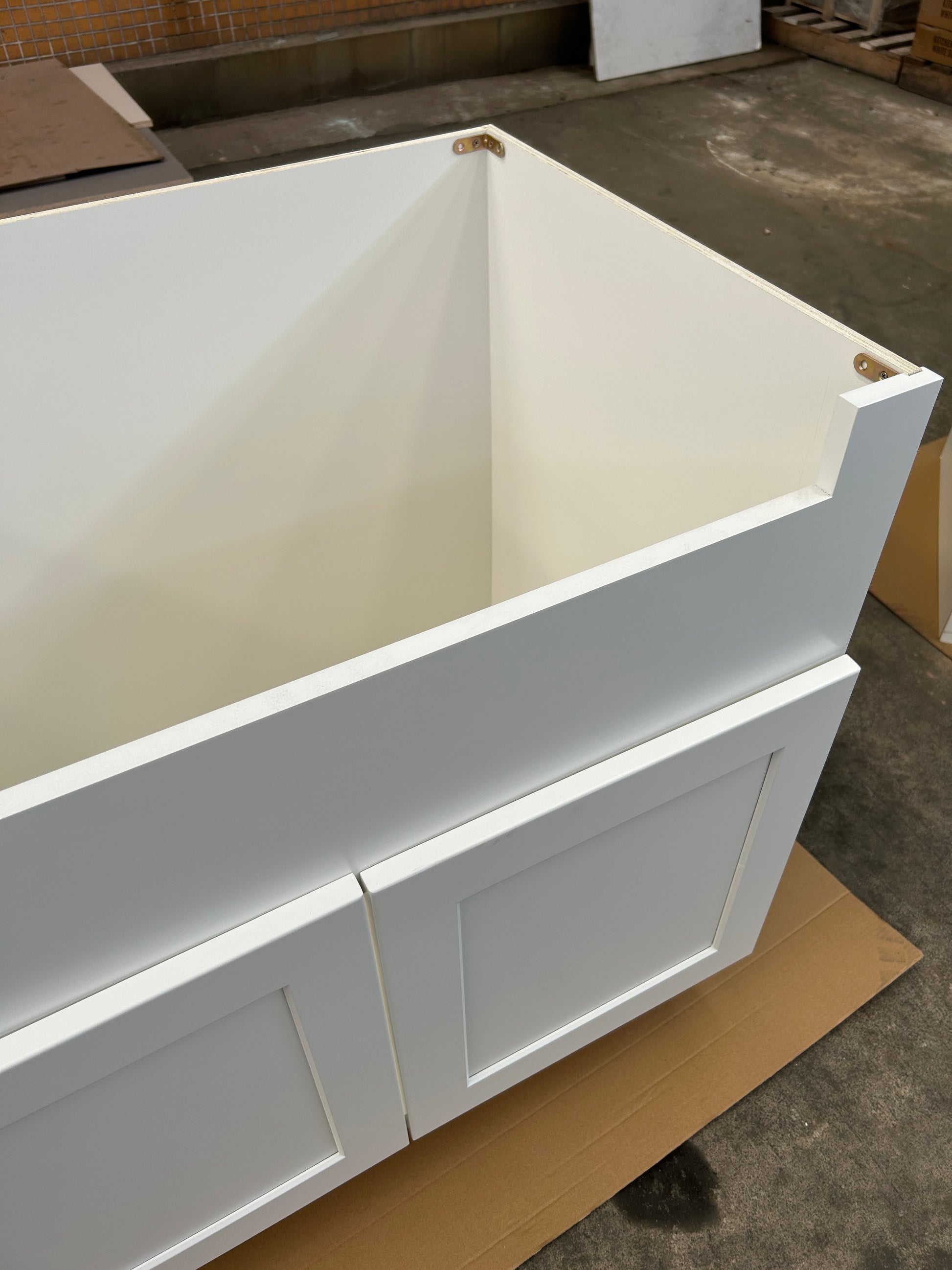 White Shaker Farm Sink Cabinets - 2 Doors FSB36