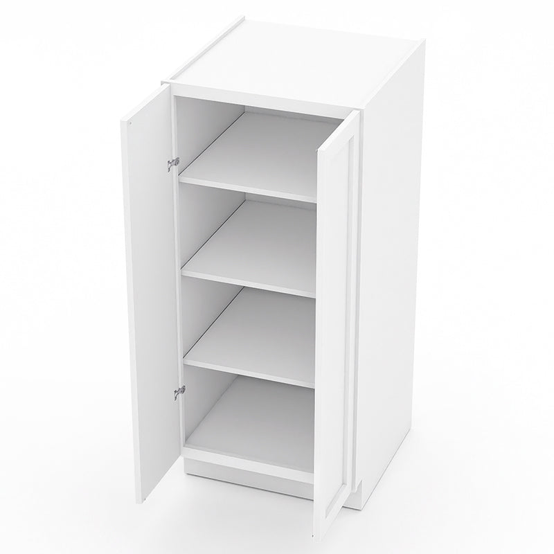 White Shaker Pantry Base Cabinets - 2 Doors / 2 Shelves PB245424