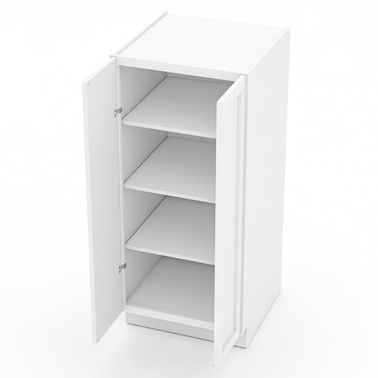 White Shaker Pantry Base Cabinets - 2 Doors / 2 Shelves PB245424