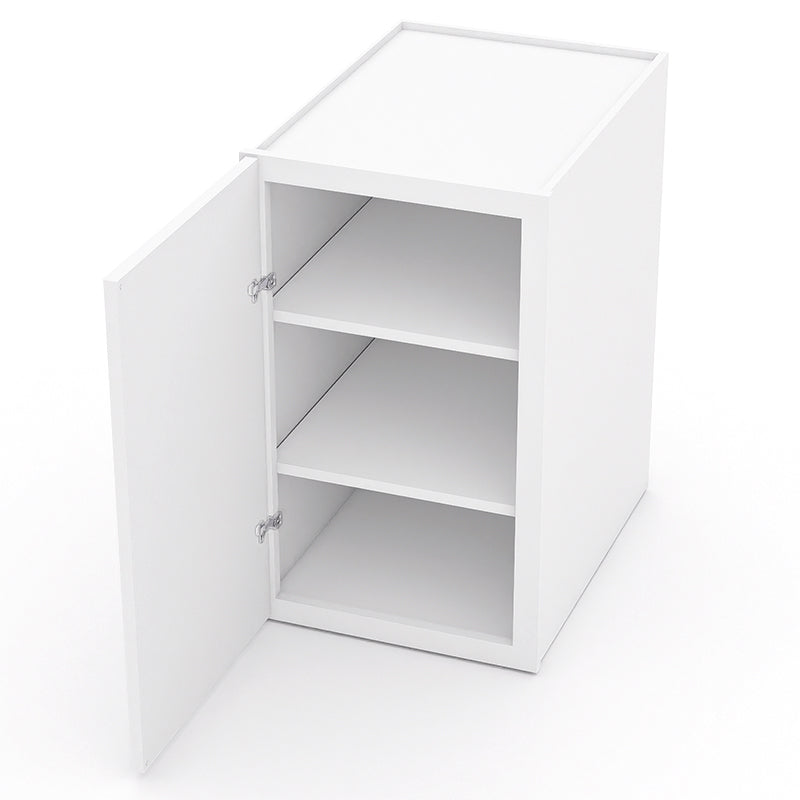 White Shaker Pantry Wall Cabinets - 30H - 1 Door / 2 Shelves PW183024