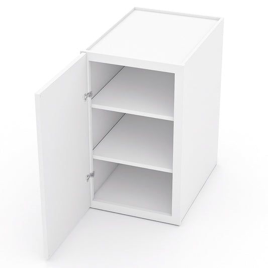 White Shaker Pantry Wall Cabinets - 30H - 1 Door / 2 Shelves PW183024