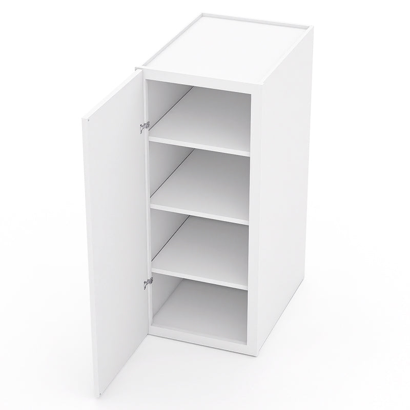 White Shaker Pantry Wall Cabinets - 30H - 1 Door / 2 Shelves PW183024