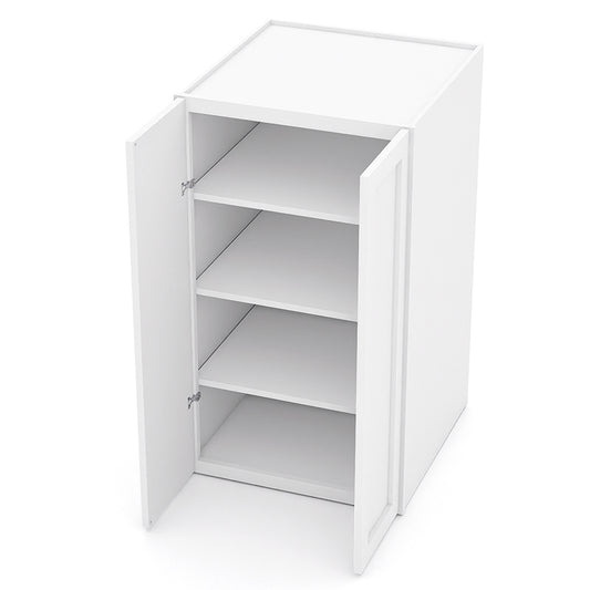 White Shaker Pantry Wall Cabinets - 42H - 2 Doors / 3 Shelves PW244224