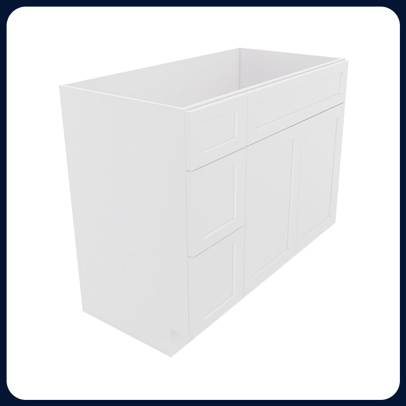 White Shaker Vanity Sink Cabinets - 2 Drawers VSD4221L