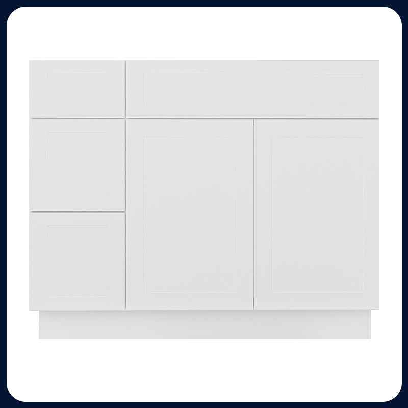 White Shaker Vanity Sink Cabinets - 2 Drawers VSD4221L