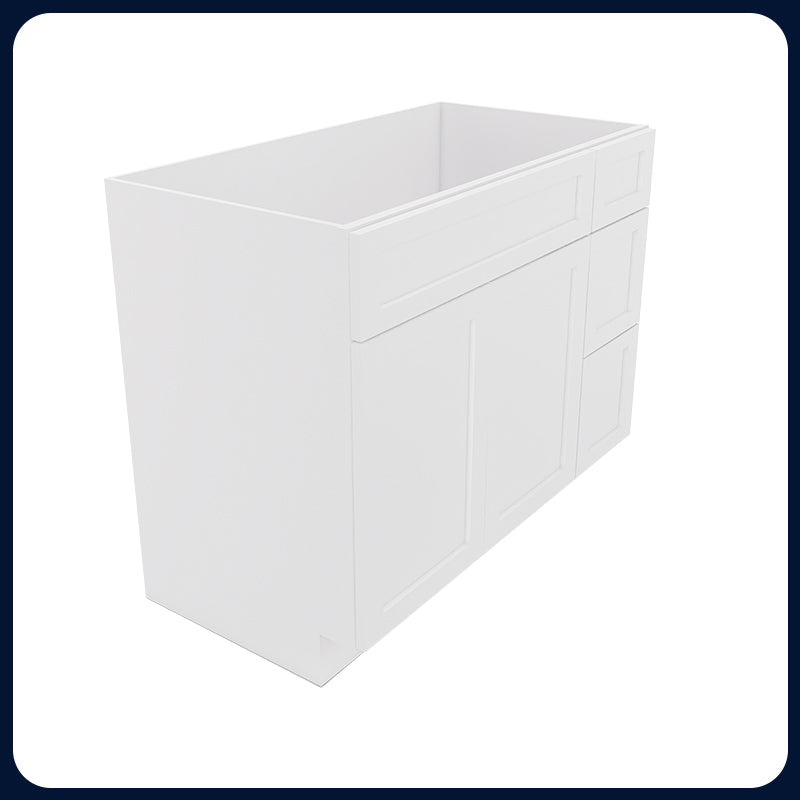 White Shaker Vanity Sink Cabinets - 2 Drawers VSD4221R