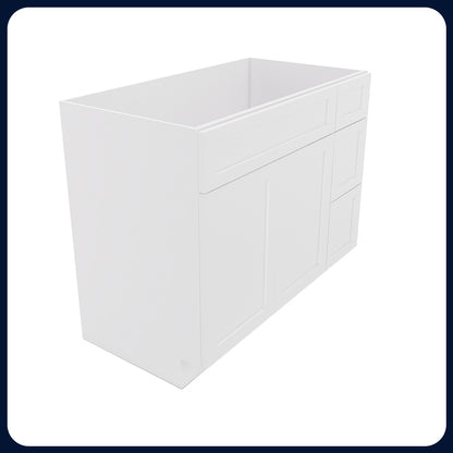 White Shaker Vanity Sink Cabinets - 2 Drawers VSD4221R