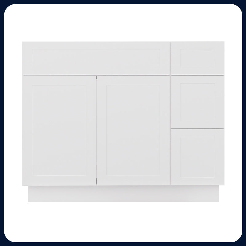 White Shaker Vanity Sink Cabinets - 2 Drawers VSD4221R