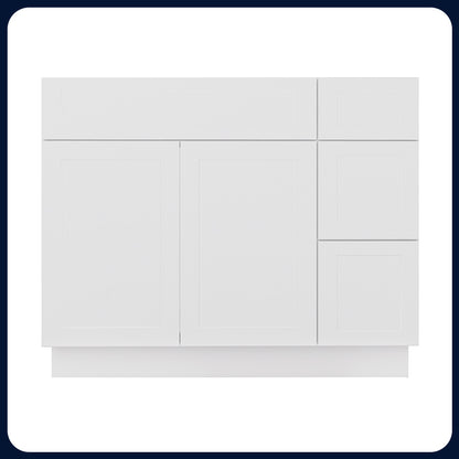 White Shaker Vanity Sink Cabinets - 2 Drawers VSD4221R
