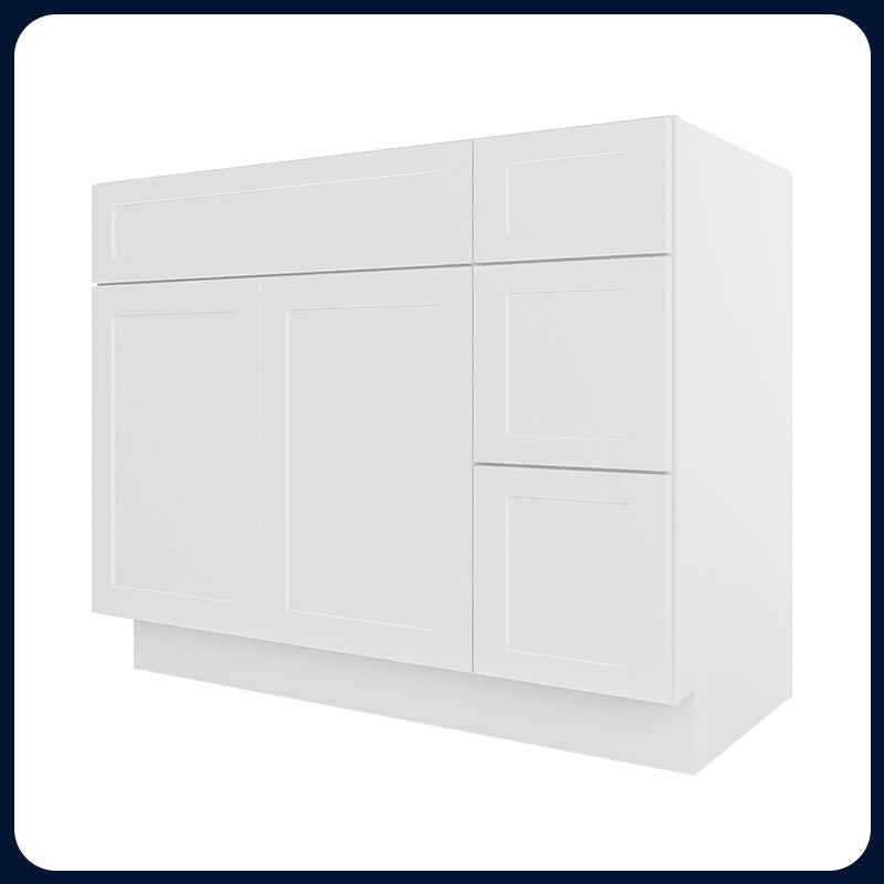 White Shaker Vanity Sink Cabinets - 2 Drawers VSD4221R