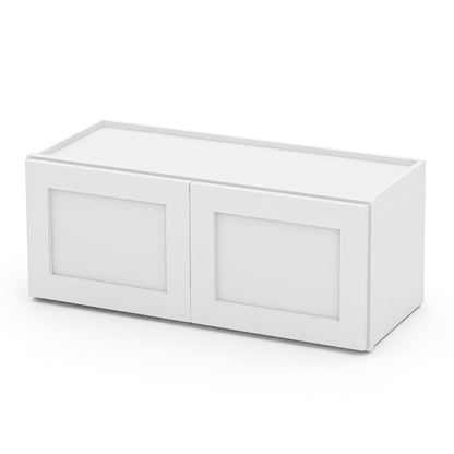 White Shaker Wall Cabinets - 12/15/18/21H - 2 Doors W3012