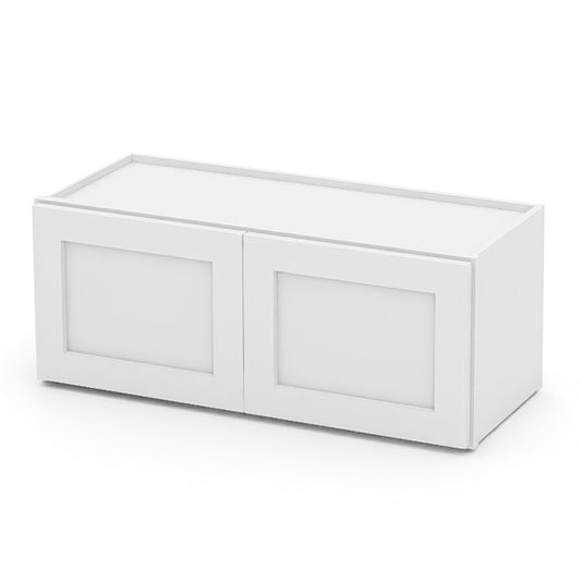 White Shaker Wall Cabinets - 12/15/18/21H - 2 Doors W3012