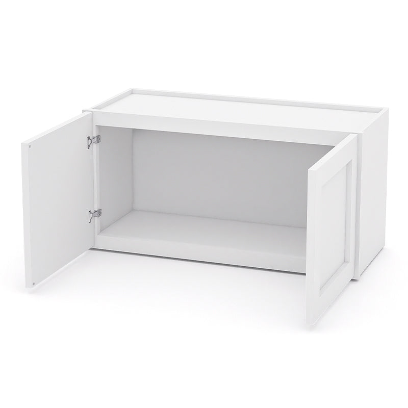 White Shaker Wall Cabinets - 12/15/18/21H - 2 Doors W3015