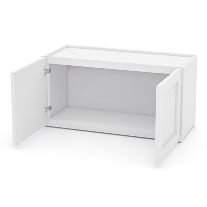 White Shaker Wall Cabinets - 12/15/18/21H - 2 Doors W3015