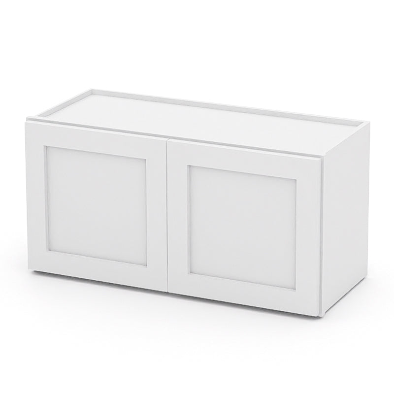 White Shaker Wall Cabinets - 12/15/18/21H - 2 Doors W3015