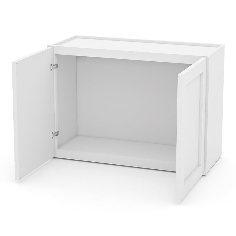 White Shaker Wall Cabinets - 12/15/18/21H - 2 Doors W3021