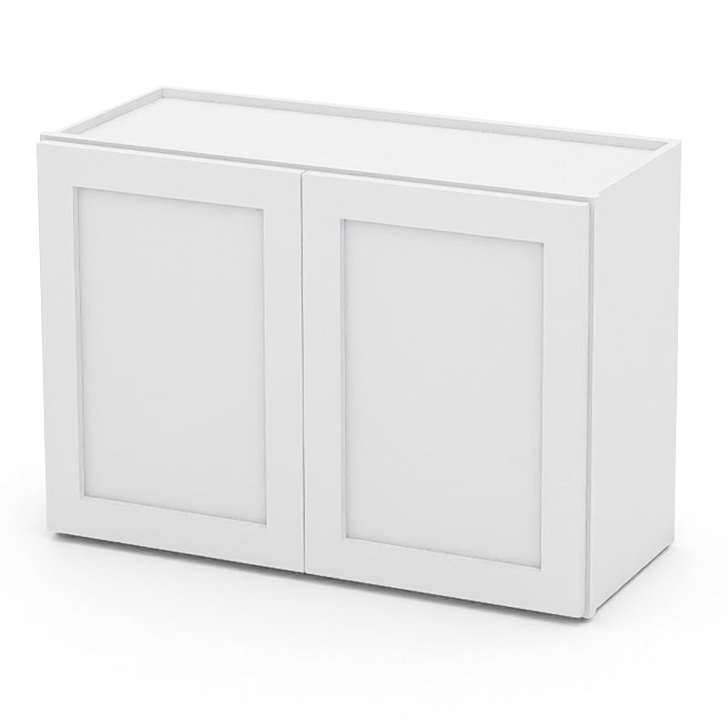 White Shaker Wall Cabinets - 12/15/18/21H - 2 Doors W3021