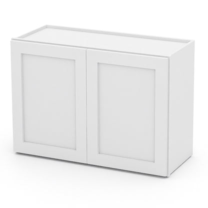 White Shaker Wall Cabinets - 12/15/18/21H - 2 Doors W3021
