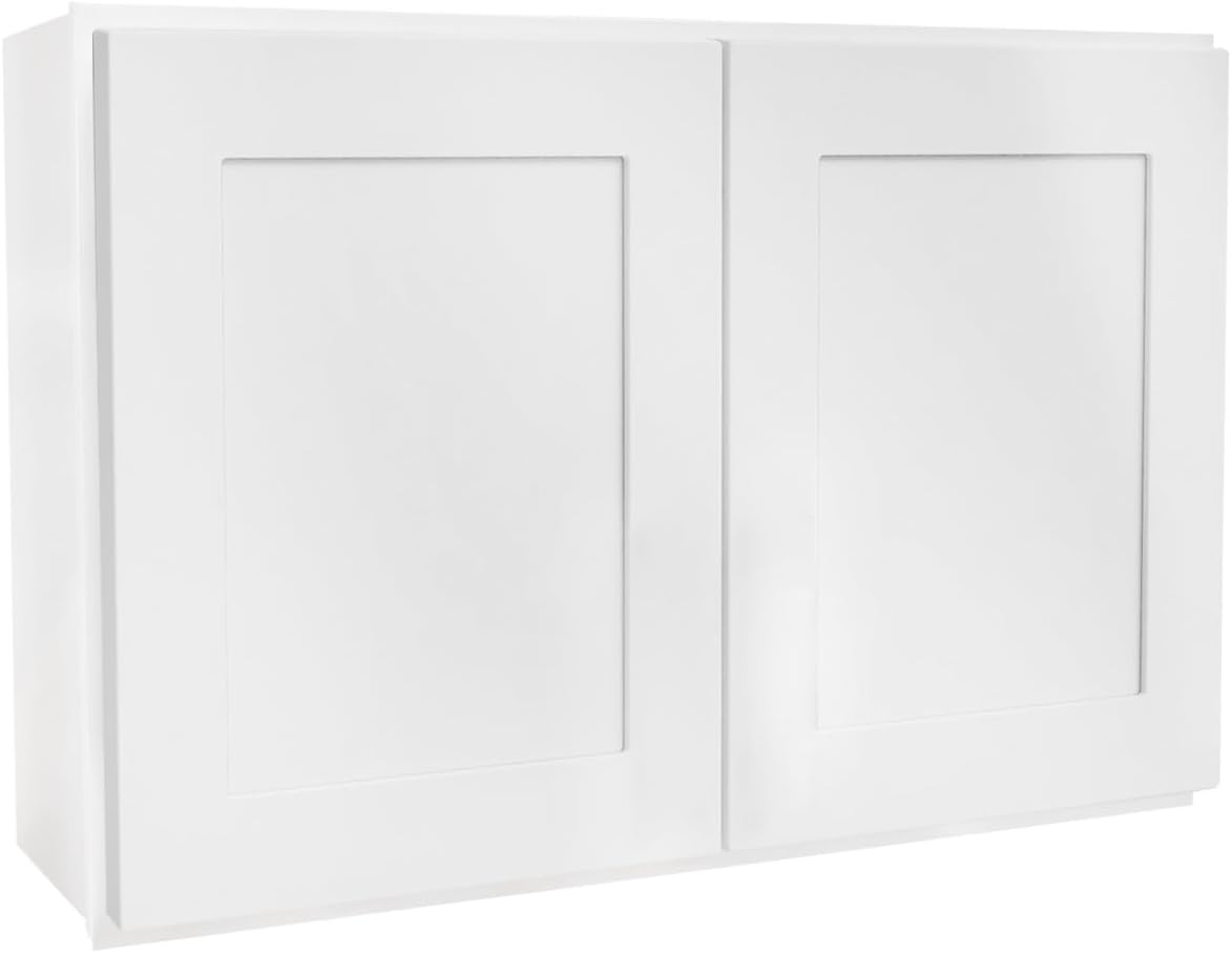 White Shaker Wall Cabinets - 12/15/18/21H - 2 Doors W3021