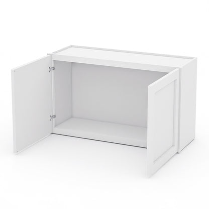 White Shaker Wall Cabinets - 12/15/18/21H - 2 Doors W3621
