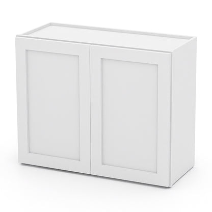 White Shaker Wall Cabinets - 24H x 12D - 2 Doors / 1 Shelf W3024