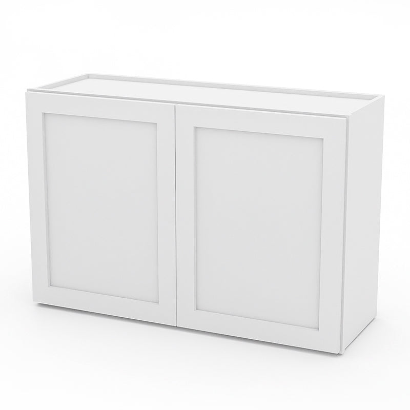 White Shaker Wall Cabinets - 24H x 12D - 2 Doors / 1 Shelf W3624