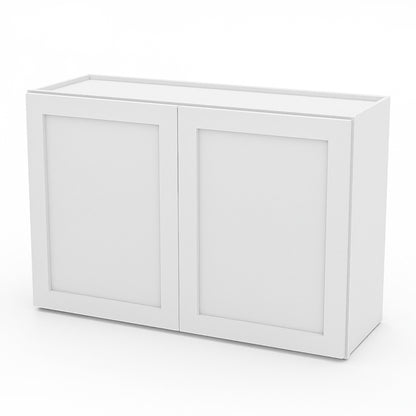 White Shaker Wall Cabinets - 24H x 12D - 2 Doors / 1 Shelf W3624
