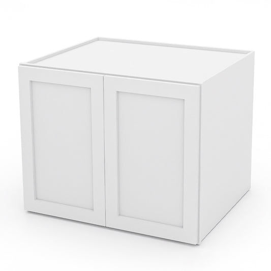 White Shaker Wall Cabinets - 24H x 24D - 2 Doors / 1 Shelf W302424