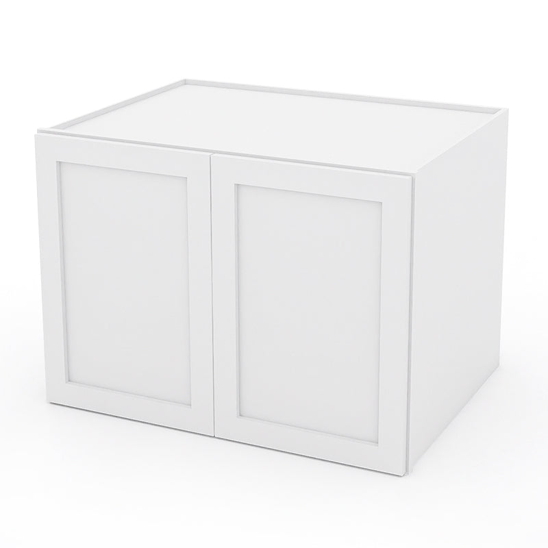 White Shaker Wall Cabinets - 24H x 24D - 2 Doors / 1 Shelf W332424