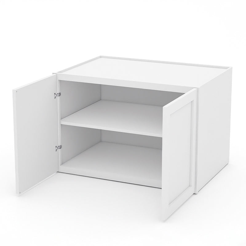 White Shaker Wall Cabinets - 24H x 24D - 2 Doors / 1 Shelf W362424