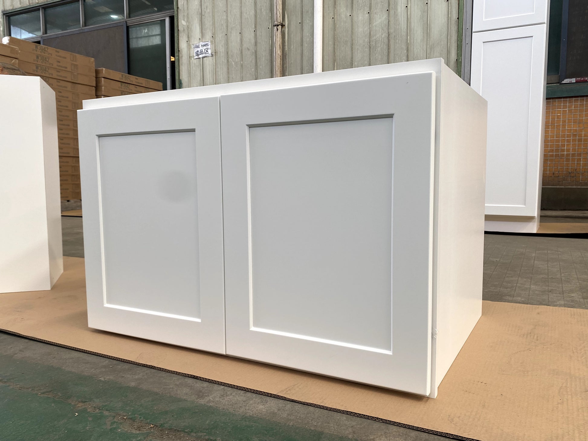 White Shaker Wall Cabinets - 24H x 24D - 2 Doors / 1 Shelf W362424