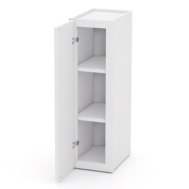 White Shaker Wall Cabinets - 30/36H - 1 Door / 2 Shelves W0930