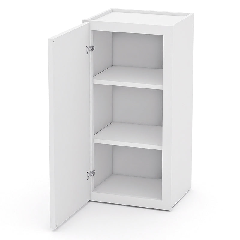 White Shaker Wall Cabinets - 30/36H - 1 Door / 2 Shelves W1530