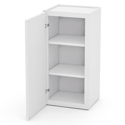 White Shaker Wall Cabinets - 30/36H - 1 Door / 2 Shelves W1530