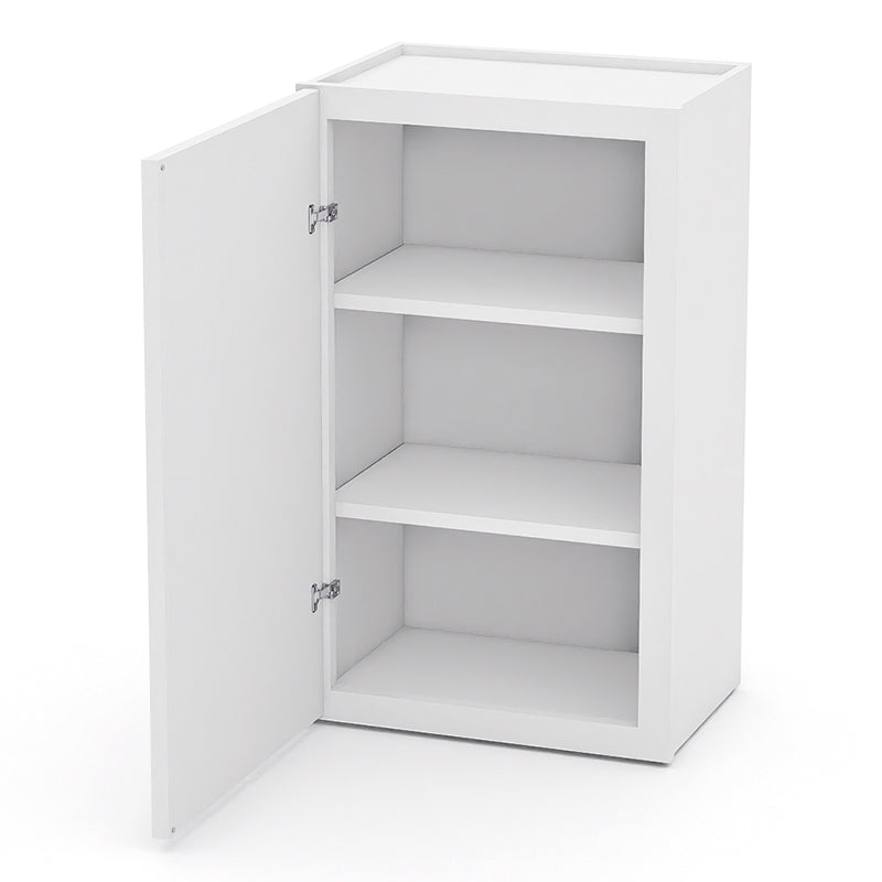 White Shaker Wall Cabinets - 30/36H - 1 Door / 2 Shelves W1830