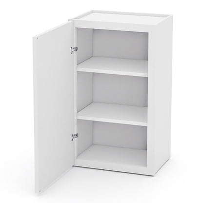 White Shaker Wall Cabinets - 30/36H - 1 Door / 2 Shelves W1830