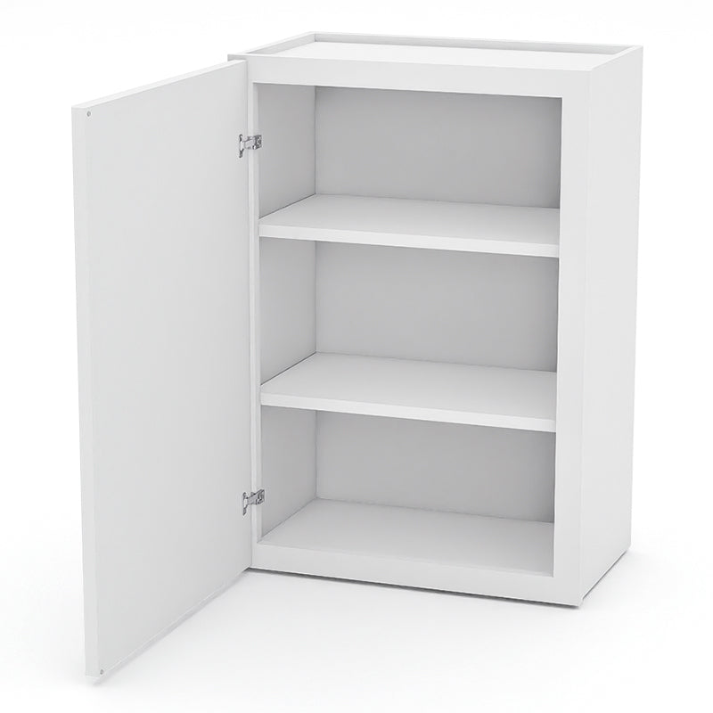 White Shaker Wall Cabinets - 30/36H - 1 Door / 2 Shelves W2130