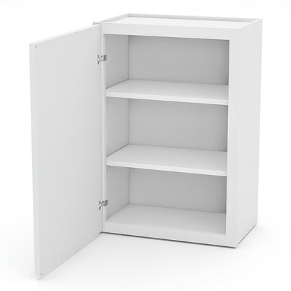 White Shaker Wall Cabinets - 30/36H - 1 Door / 2 Shelves W2130