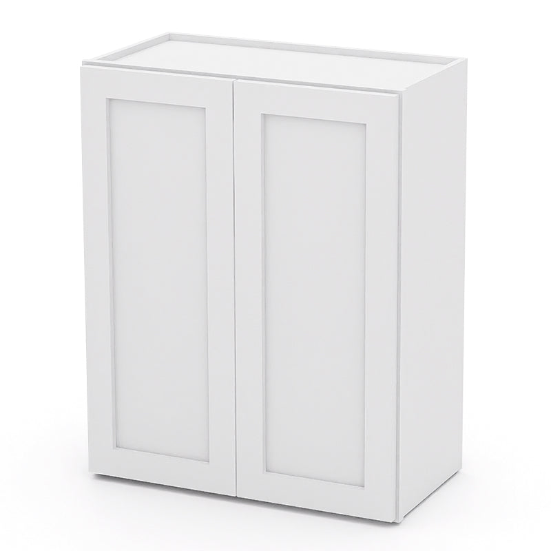 White Shaker Wall Cabinets - 30/36H - 2 Doors / 2 Shelves W2430