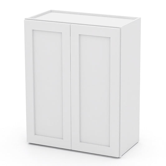 White Shaker Wall Cabinets - 30/36H - 2 Doors / 2 Shelves W2430